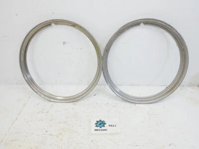 Biseles de anillo de moldura de rueda cromados de 16" 55-71 Jeep Willys CJ2A CJ3A CJ5 Foto 1 de 4