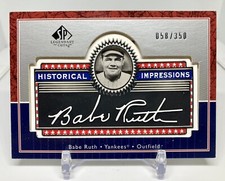 Babe Ruth 2003 Upper Deck SP Legendary Cuts Historical Impressions Card #L-BR
