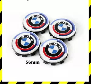 4X Centre Roue BMW 56mm Edition 50E Anniversaire Cache Moyeu Jante Auto Clipser - Picture 1 of 5