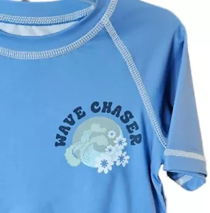Wonder Nation Toddler Boy 3T Wave Chaser Swim Set Rash Guard Trunks Blue UPF 50+ - Picture 1 of 4