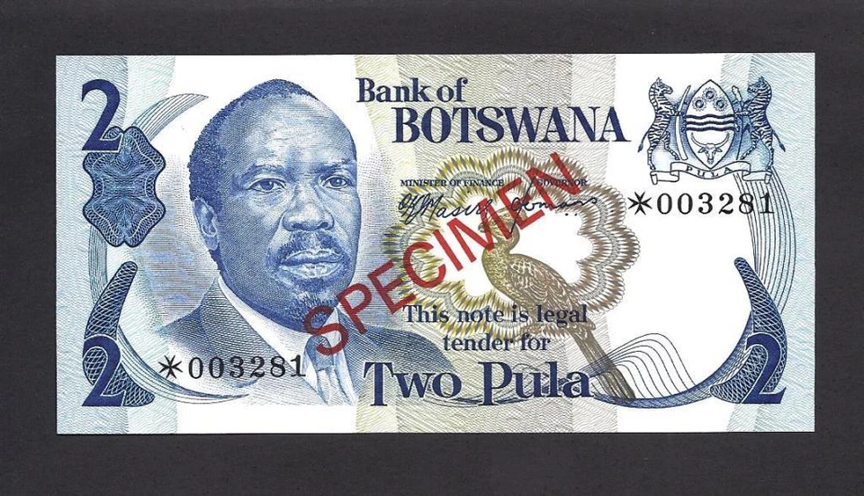 Botsuana p-2, UNC, 2 Pula, 1976, ¡ESPECIMEN!! cruz maltesa Foto 1 de 1