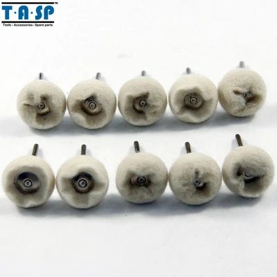 10PC Wool Polishing Buffing For Dremel with 1/8" Shank Mandrel Jewelry Metals - Image 1 of 4