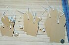 Brown Gift Favour Name Tags White & Gold Twine Vintage Labels Small Med Large 