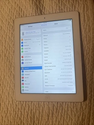 Apple iPad 4th Gen. 64GB, Wi-Fi + Cellular (Verizon), 9.7in - White - A1460 - Image 1 of 3