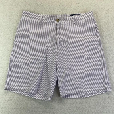 Pantalones Cortos Vineyard Vines Club Para Hombres 35 Púrpura Blanco Algodón Seersucker Verano Preppy Foto 1 de 4