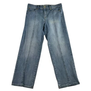 Anne Klein Sz 12 Straight Jeans High Rise Front Seam Stretch Flattering Women’s - Picture 1 of 15