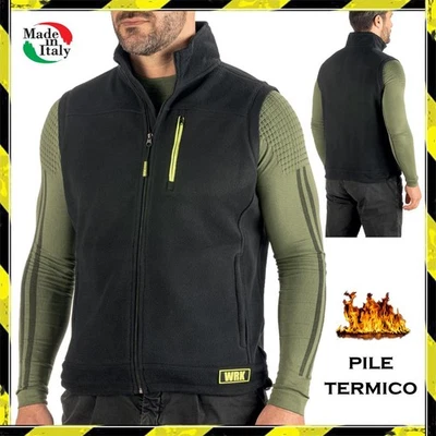Gilet da Lavoro Uomo Invernale Felpa Pile con Zip Giacca Senza Maniche Smanicato - Immagine 1 di 4