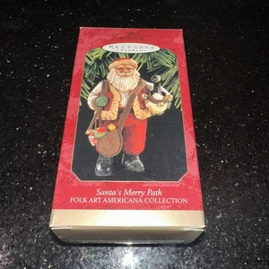 1997 Hallmark Andenken Ornament Santa's Merry Path Volkskunst Americana Sammlung - Bild 1 von 19