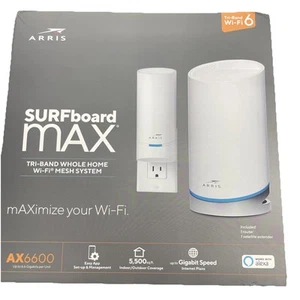 Arris Surfboard MAX W122, Mesh WiFi 6 System Router Extender W122 AX6600 W21 W11 - Picture 1 of 3