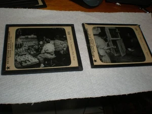 Vintage Lot 2 Magic Lantern Glass Slides Keystone View Co. Japan Street  Senes - Picture 1 of 5