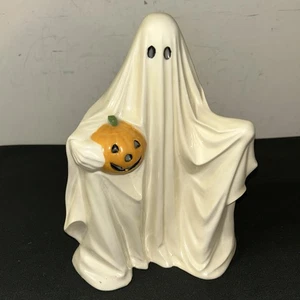 Vintage Byron Formen 1980 Keramik 9,5" Halloween Geist & Jack-O-Laterne Kürbis - Bild 1 von 7