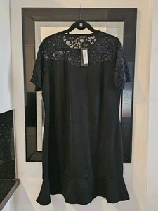 Pink clove plus size dress UK 24 womens Lace Neck Frill Hem - Picture 1 of 3