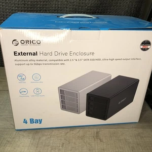ORICO 4 Bay USB C Hard Drive Enclosure For 2.5/3.5" SATA HDD - Picture 1 of 6
