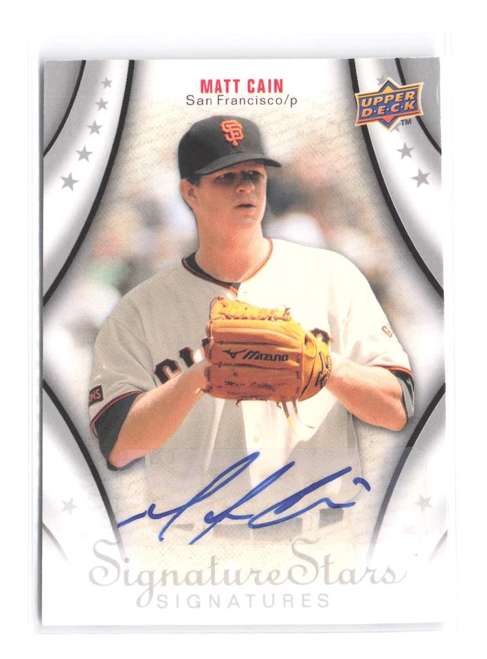 Upper Deck Signature Stars Matt Cain 2009 autógrafo automático 127 Giants Foto 1 de 2