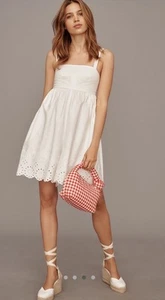 Neu mit Etikett Anthropologie Maeve ärmellos Ösen Strampler Playsuit Größe Medium weiß - Bild 1 von 3