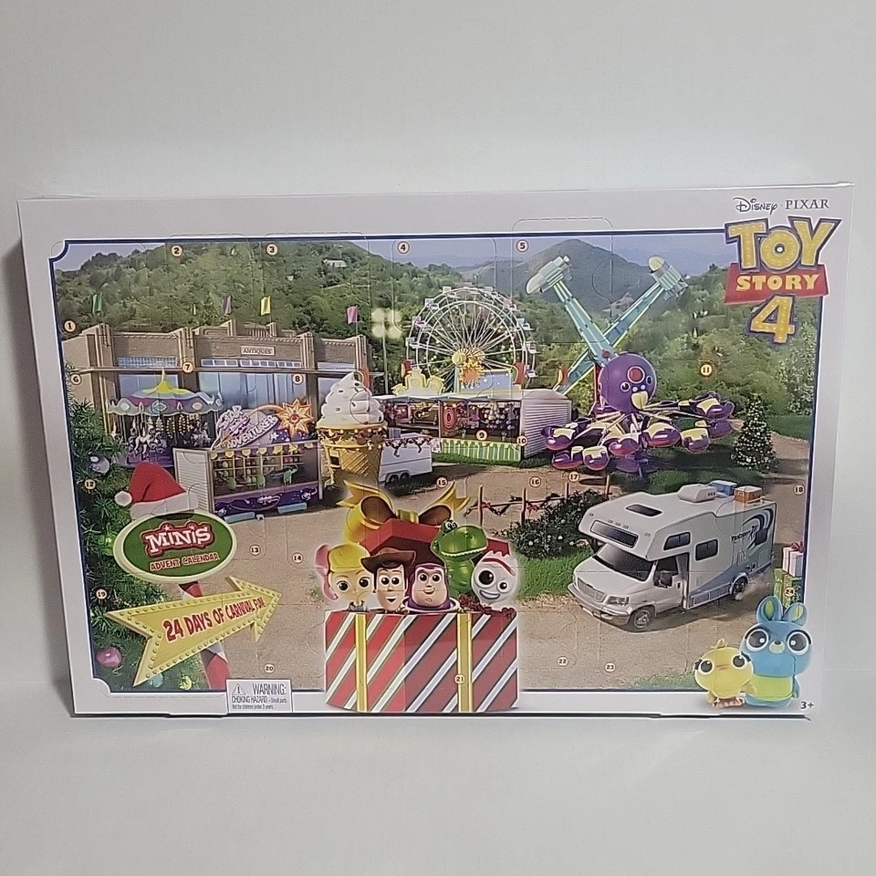 Toy Story 4 Advent Calendar 14 Mini Figures & Stickers 2019 Disney Pixar 24 Days