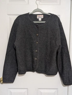 Vtg Tally Ho Large Button Cardigan Sweater 100% Wool Womens XL See Pic For Hole - Image 1 of 4