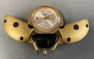 Vintage Jufrex Swiss Made mechanische Marienkäfer Anhänger Uhr *Teile oder Reparatur* - Bild 1 von 4