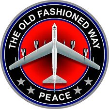 ProSticker 215 (One) 4" Peace The Old Fashioned Way B-52 Bomber Plane Decal
