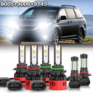 for Toyota Sienna 2006-2010 6000K 6X LED Headlight High&Low +Fog Light Bulb Kit - Picture 1 of 13