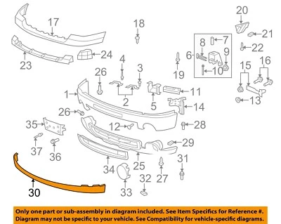 Componentes de parachoques delantero GM OEM 07-13 Sierra 1500 - extensión inferior 15917769 Foto 1 de 2