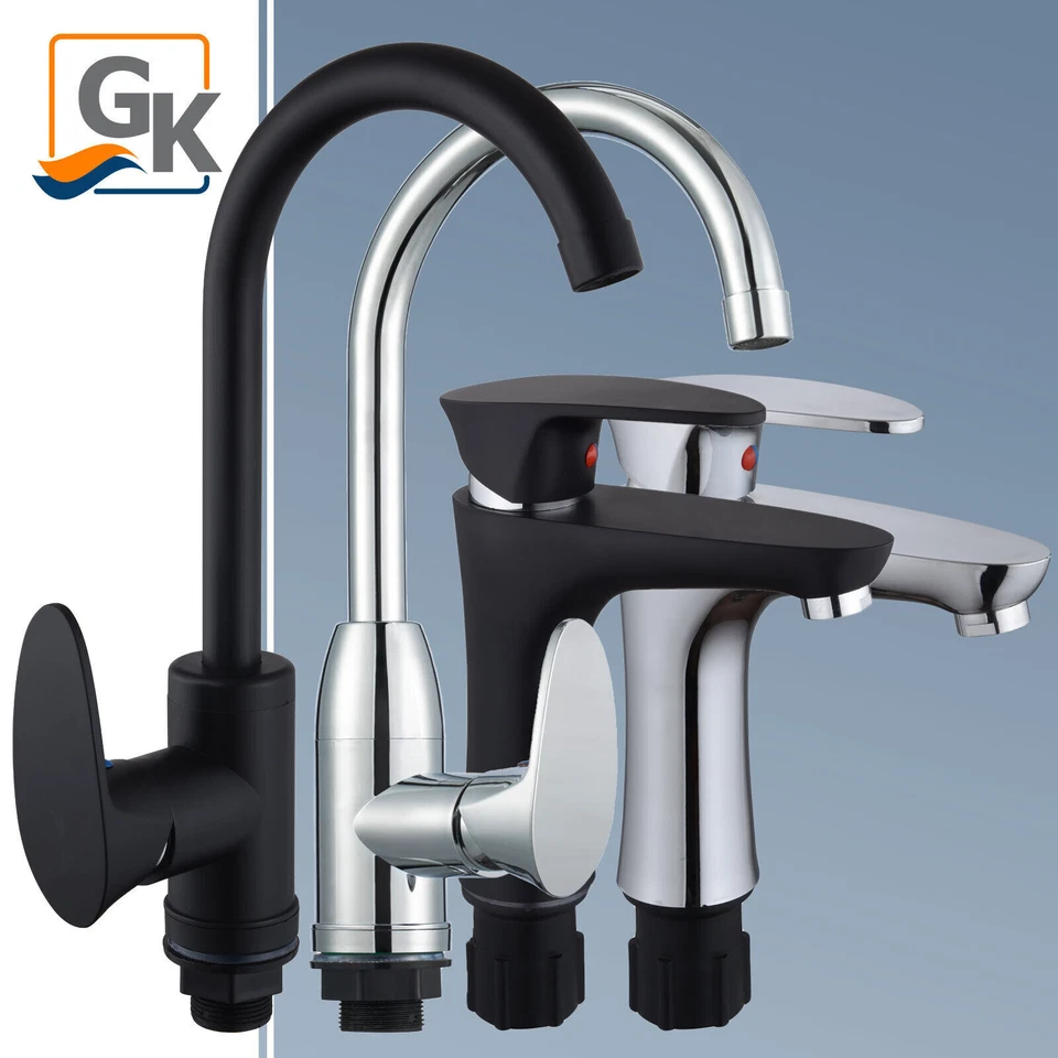 Waschtischarmatur Bad Wasserhahn Waschbecken Einhebel Mischbatterie Badarmaturen - Bild 1 von 4