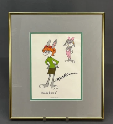 Mel Blanc Assinado e Emoldurado COELHO DE MEL Looney Tunes Impressão c. Anos 1960 ~ 17" X 15" - Imagem 1 de 4