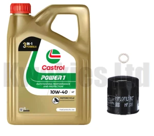 Fits: Kawasaki ZX9R E1-E2 2000-2001 Castrol Power 1 Oil and Hi-Flo Oil Filter - Picture 1 of 1