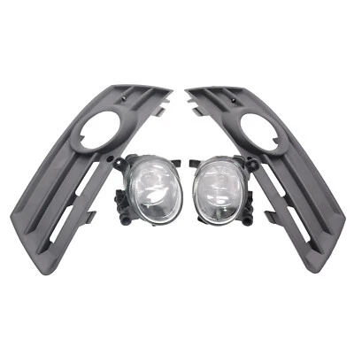 Front Bumper Fog Light Lamps w/Grille Cover Trim For Volkswagen CC 2009-2012 - Image 1 of 2