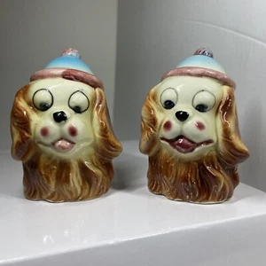 Vintage Hundesalz- und Pfefferstreuer Welpenhut anthropomorph Japan rothaarig - Bild 1 von 7