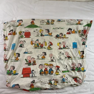 Vintage 1971 Snoopy Peanuts Charlie Brown Twin Size Fitted Sheet Only Happiness - Picture 1 of 8