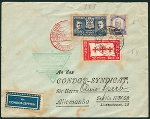 Brasil - Zeppelin - Yv. 228+254+A29 - 1933 - Sobre 2 marcas Zeppelin + etiqueta - Imagen 1 de 1