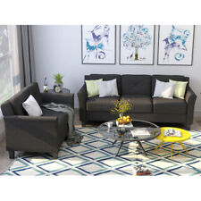 Modern Sectional Sofa Set Loveseat Linen Fabric Living Room 5-Seat Couch