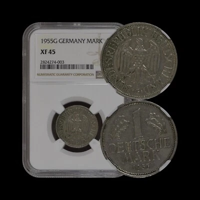 GERMANY. 1955, Mark, G - NGC XF45 - KEY Date, Karlsruhe - Image 1 of 4
