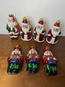Christmas Ornament Set of 7 Santa Toy Soldier Tree Decoartions Large 6 1/2" - Picture 1 of 7