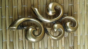 Ancienne broche métal doré motif floral bijou ancien vintage, old french jewel - Imagen 1 de 1