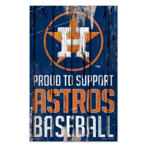 Houston Astros MLB 17" x 11" Wood Decorative Indoor Sign Wincraft - Picture 1 of 1