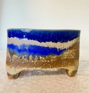 Brand New Hand made Clay Enamel Glazed Succulent Pot/planter With Drainage #205 - Picture 1 of 11