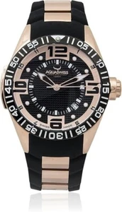 Aquaswiss Men's 80G3H074 Trax 3H Rose Gold-Tone Black Silicone Strap - Picture 1 of 3