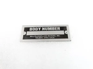 DATA PLATE FOR WILLYS OVERLAND MOTORS OHIO USA #V308-8 - Picture 1 of 7