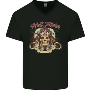 Hell Riders Motorrad Motorrad Biker Herren V-Ausschnitt Baumwolle T-Shirt - Bild 1 von 43