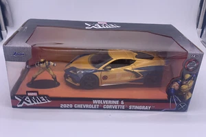 Jada 1/24 Marvel X-Men 2020 Chevrolet Corvette Stingray W/Wolverine Figure - Picture 1 of 17