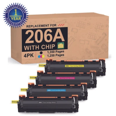 WITH CHIP W2110A For HP 206A Toner Black lot LaserJet Pro M283fdw M283cdw M255 - Image 1 of 4