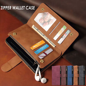 Wallet Coin PU Leather Zipper Flip Case For Samsung Note 10+iPhone 11 Pro Max