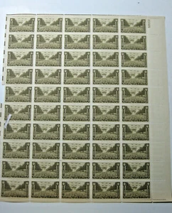 1945 U.S. Army  Sheet of  50 U.S. 3 Cent Stamps - Picture 1 of 1