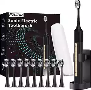 Sonic Electric Toothbrush with 10 Brush Heads, Suitable for Adults and Childr... - Picture 1 of 7