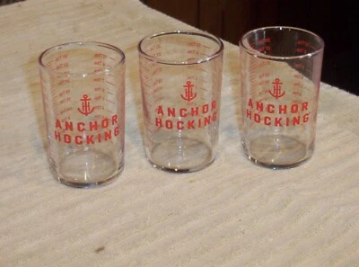 3 - ANCHOR HOCKING 5 OZ TAZA MEDIDORA LÍNEA ROJA 150mL 10 Tbs 30Tsp Foto 1 de 4