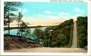 1930er Jahre MO Postkarte Hufeisenkurve Fahrt See der Ozarks Lake Ozark Missouri - Bild 1 von 2