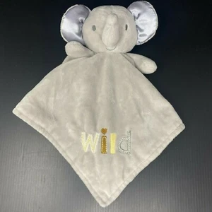 Baby Starters Wild Gray Elephant Lovey Security Blanket Satin Back Rattle - Picture 1 of 7