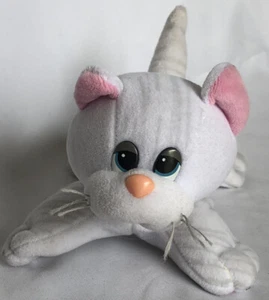 Vintage Pound Puppy Purries Kitty Cat White with Gray Stripes Tabby Plush-PB3 - Picture 1 of 11